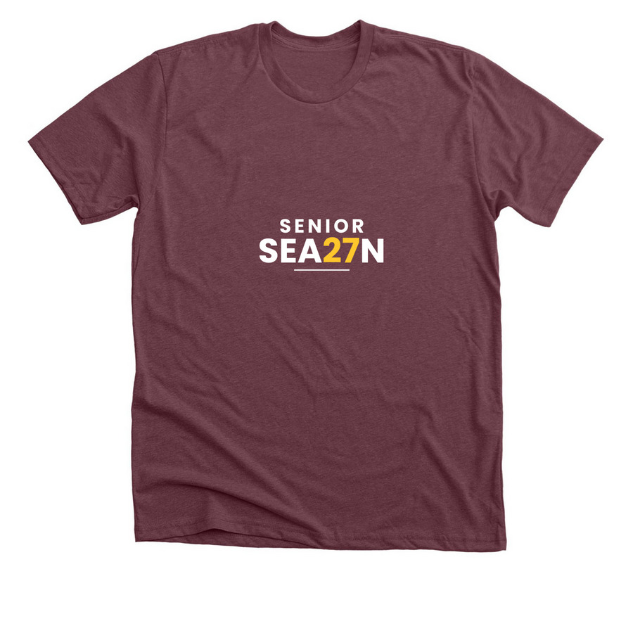 Senior Sea27n, a Heather Maroon Premium Unisex Tee