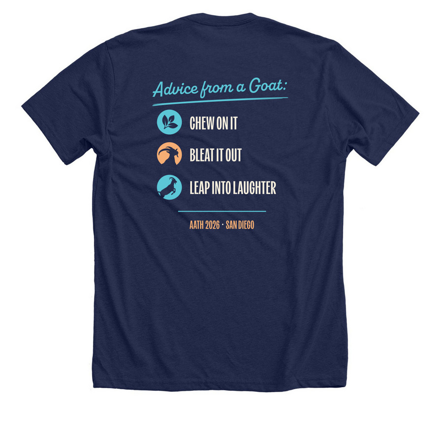 G.O.A.T., a Solid Navy Blend Premium Unisex Tee (back-view)