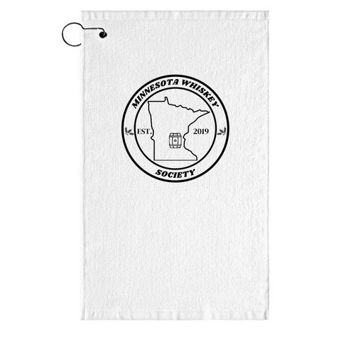 Minnesota Whiskey Society Golf Towel, a White Golf Towel