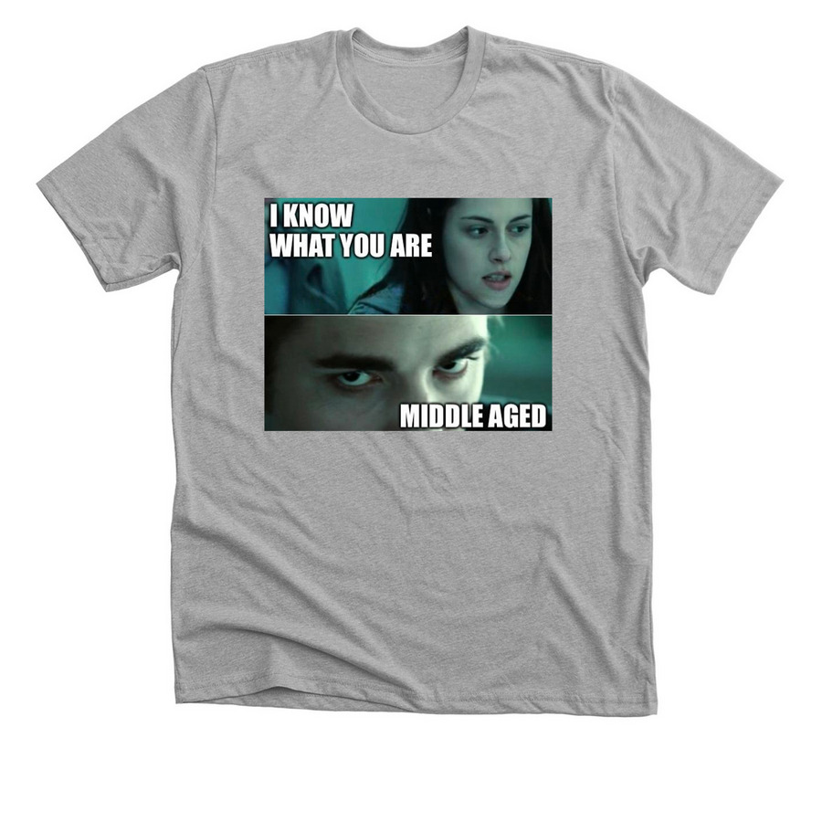Middle Aged, a Athletic Heather Premium Unisex Tee