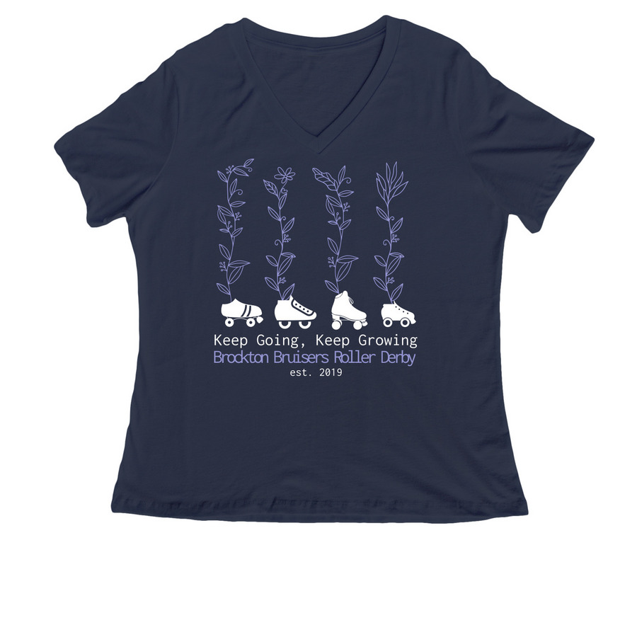 Keep Growing, a Navy Women's Relaxed V-Neck Tee