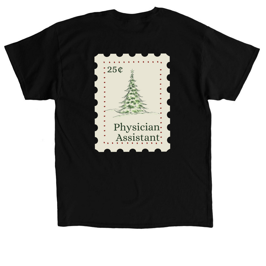 PA Stamp Christmas Sweater, a Black Classic Unisex Tee (back-view)