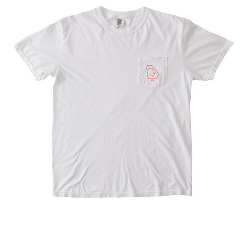 Right Upper Decky, a White Comfort Colors Pocket Tee