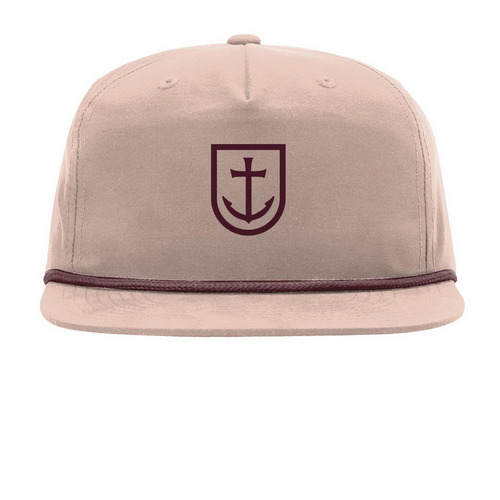 Peach/Maroon Anchor Rope Cap, a Pale Peach/ Maroon Printed Umpqua Snapback Cap