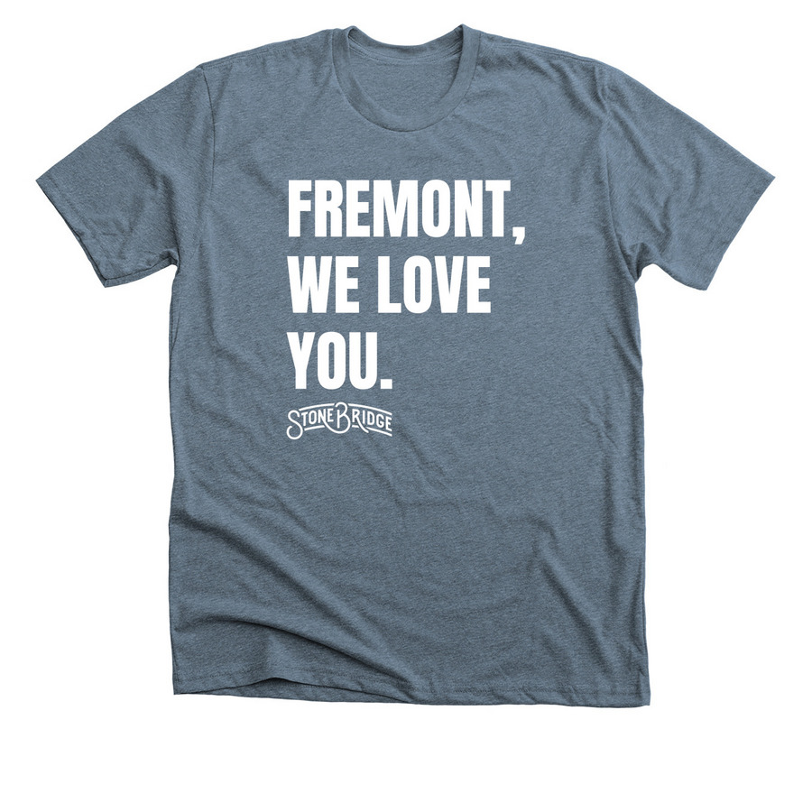 Fremont Campus, a Heather Slate Premium Unisex Tee
