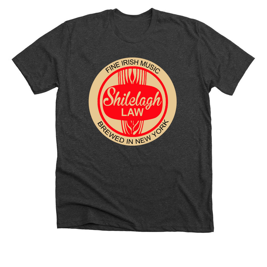 Shilelagh Law "Brewed in NY" Tee, a Dark Grey Heather Premium Unisex Tee
