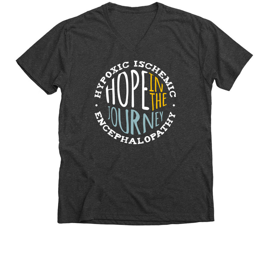 Hope is in the Journey, a Dark Grey Heather Premium V-Neck Tee