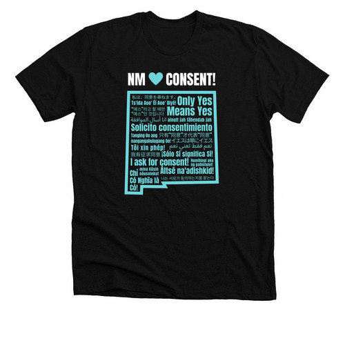 NM Loves Consent!, a Solid Black Blend Premium Unisex Tee