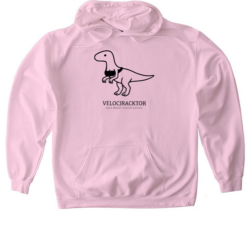 VELOCIRACKTOR, a Light Pink Gildan Softstyle Pullover Hoodie