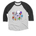 Student Life Team Long sleeves&nbsp;, a Black and Heather White 3/4 Sleeve Baseball Tee