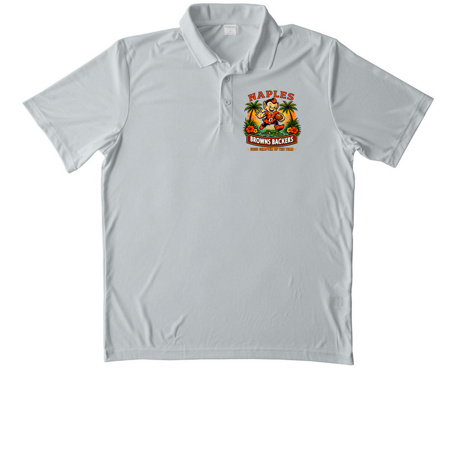 Happy Elf Polo, a Silver Unisex Performance Polo