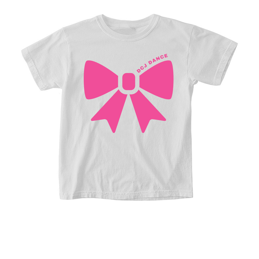 Youth Tee DCJ Bow, a White Comfort Colors Youth Tee