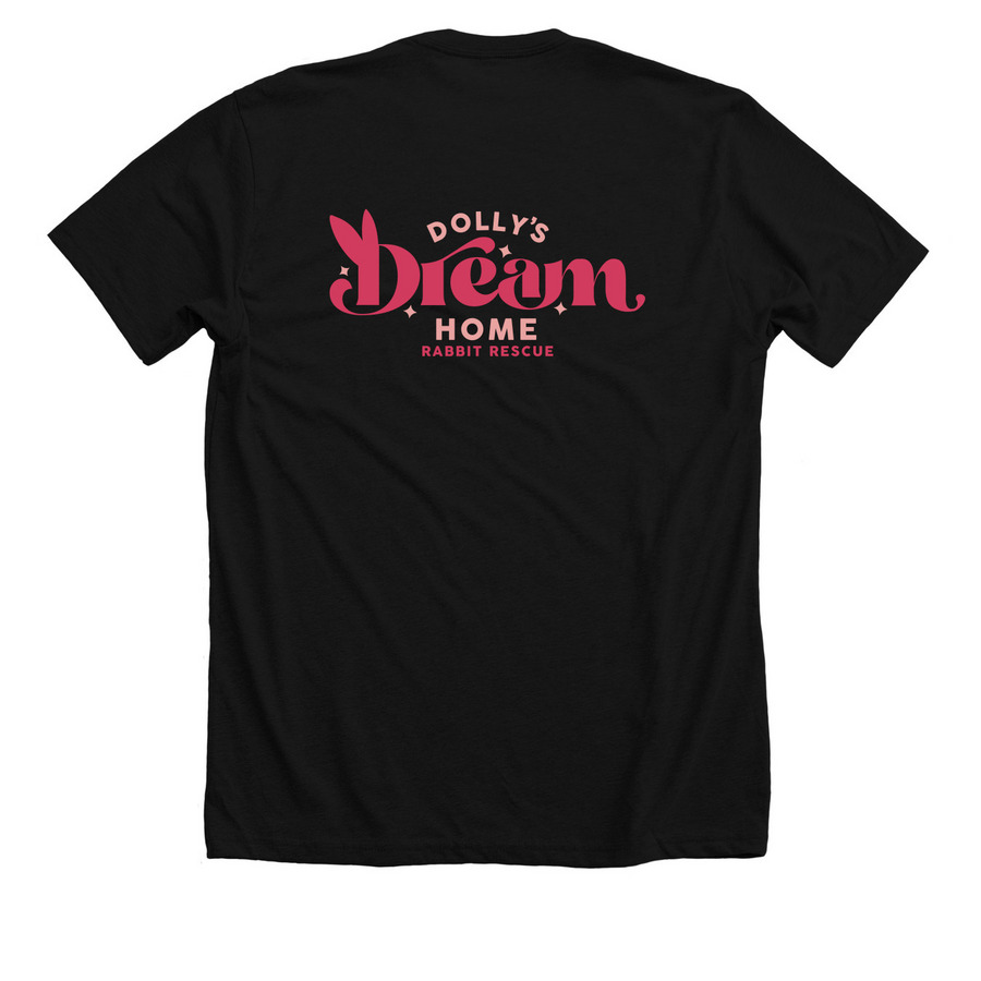 Rabbit Guardian, a Solid Black Blend Premium Unisex Tee (back-view)