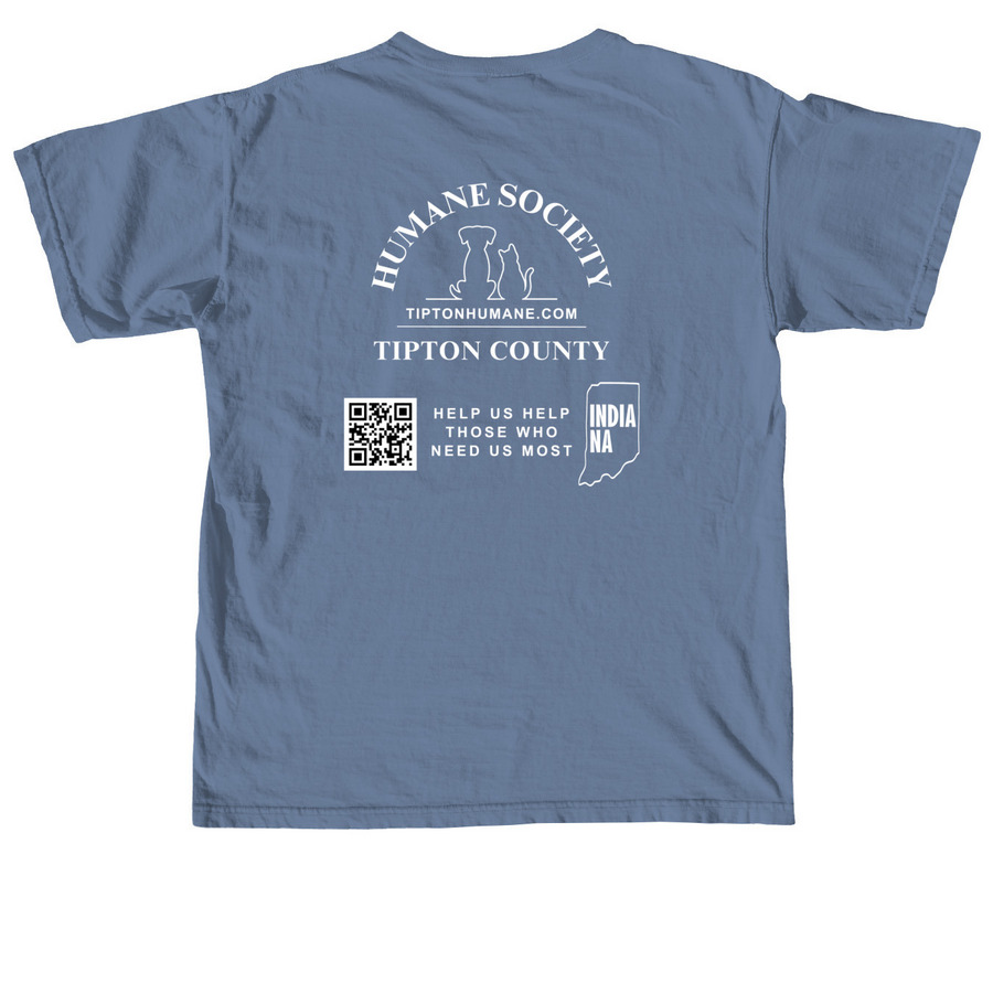 Help Us Say Yes, a Blue Jean Comfort Colors Unisex Tee (back-view)