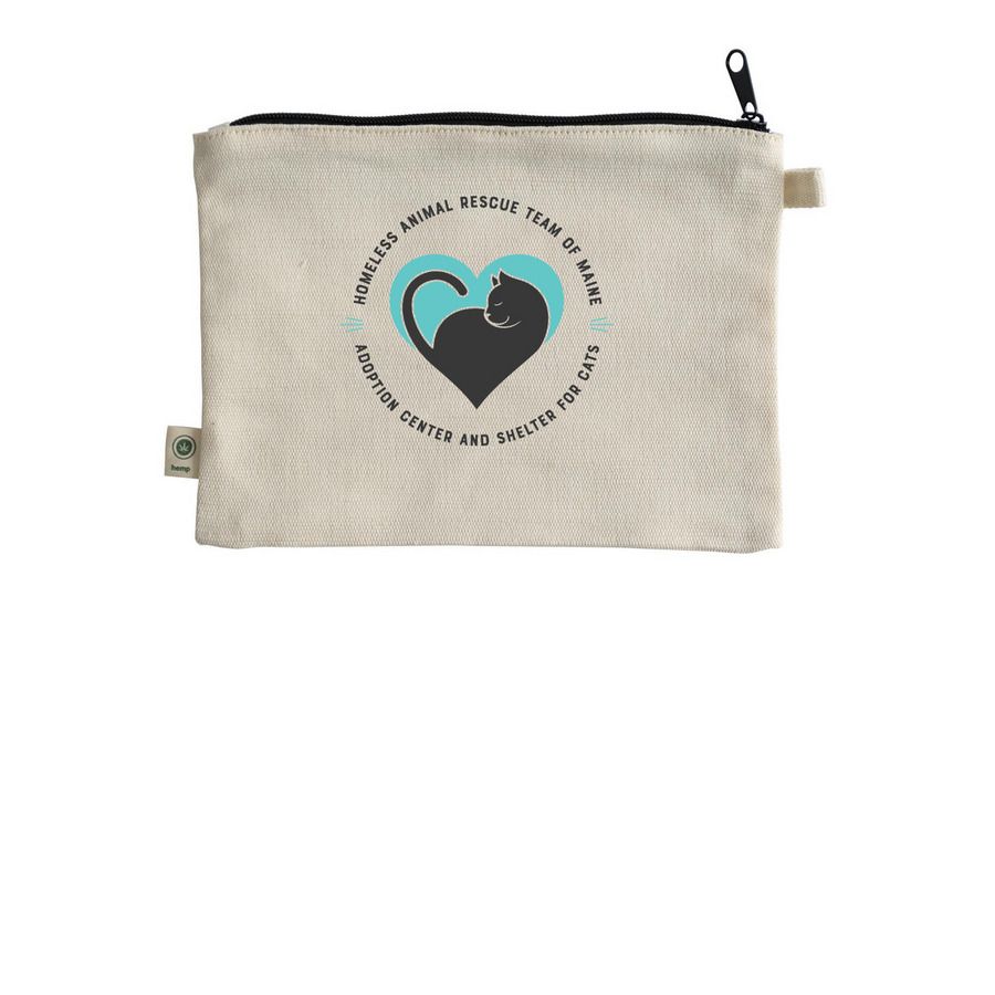 HART Spicy Kitty Club Pouch, a Natural 9"x7" Hemp Blend Pouch (back-view)