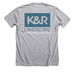 K&R Landscape, a Athletic Heather Premium Unisex Tee (back-view)
