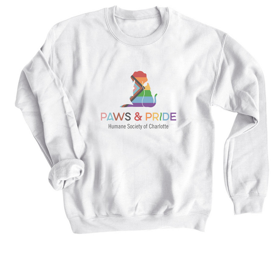 Paws & Pride, a White Crewneck Sweatshirt