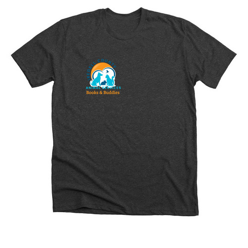 Books & Buddies T, a Dark Grey Heather Premium Unisex Tee