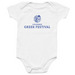 Greek Festival Logo Baby Bodysuit, a White Infant Onesie