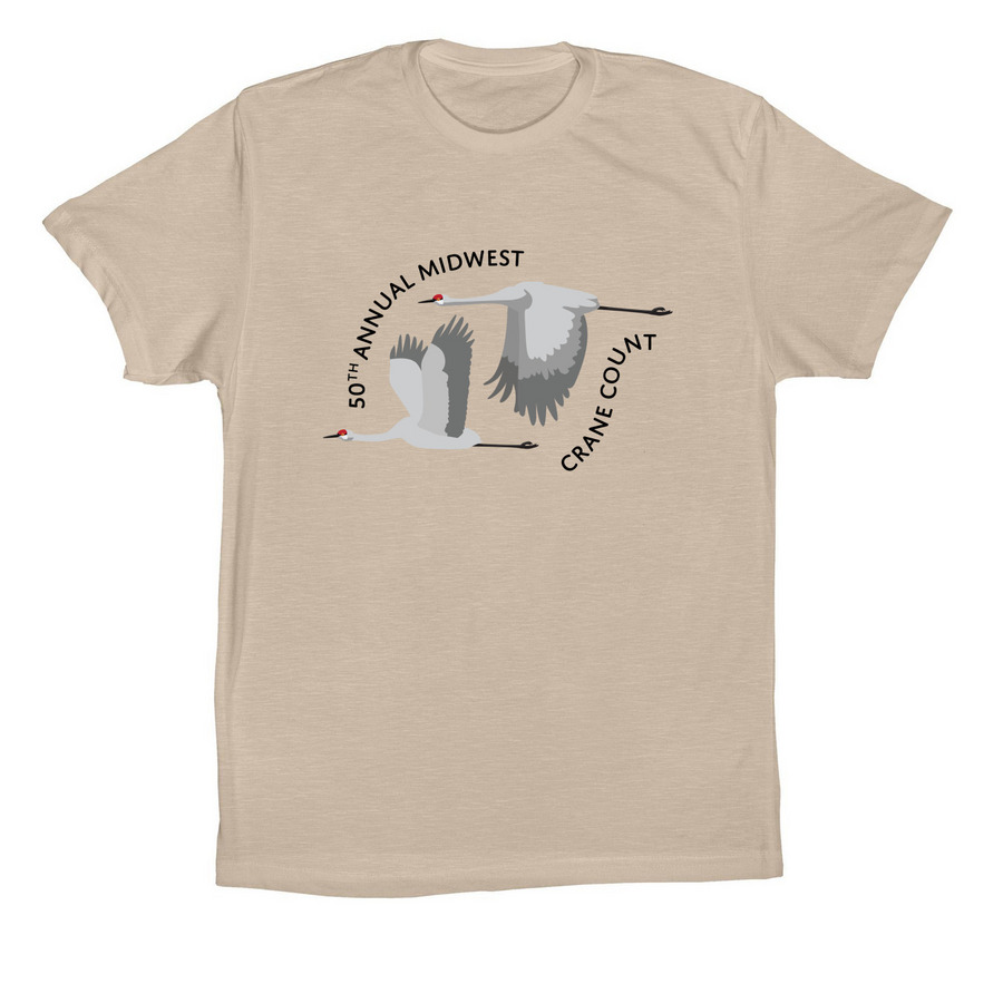 CRANE COUNT LIGHT, a Tan Premium Cotton Tee