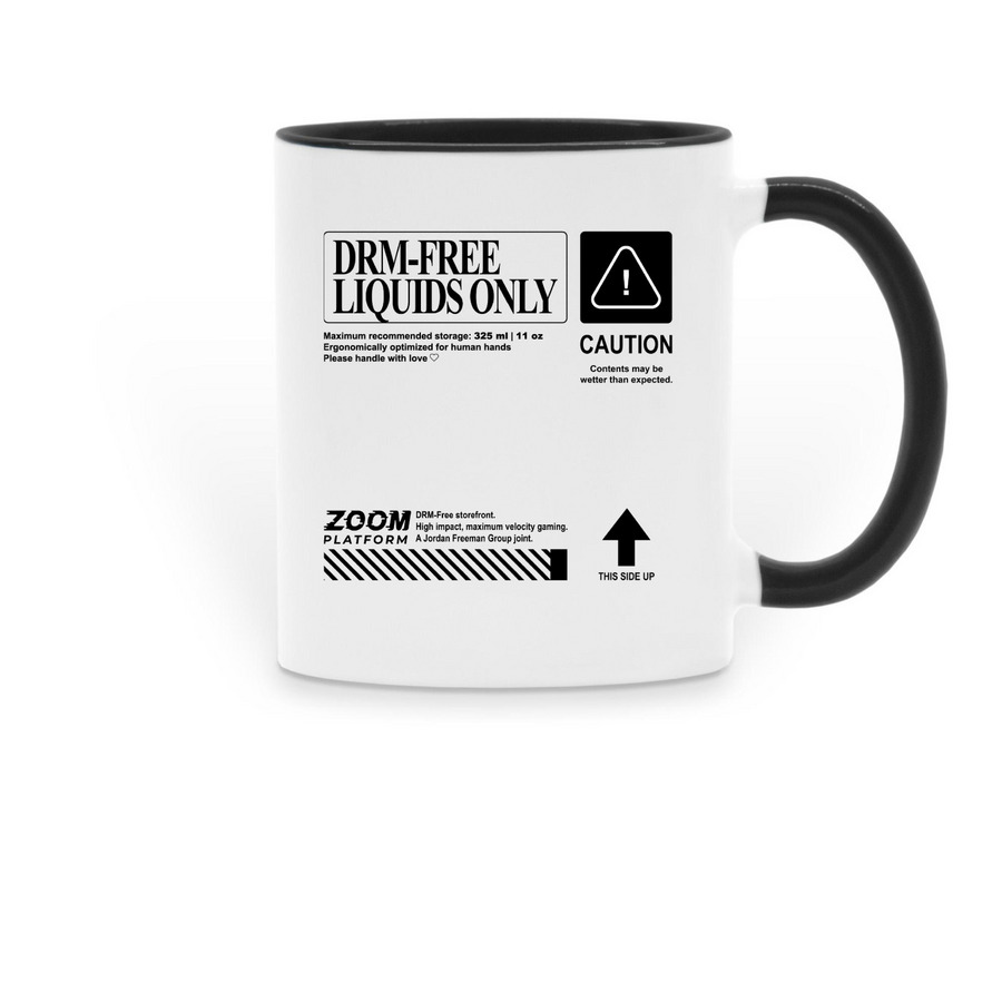 ZOOM Platform Coffee Mug, a Black Two-Tone Ceramic Mug