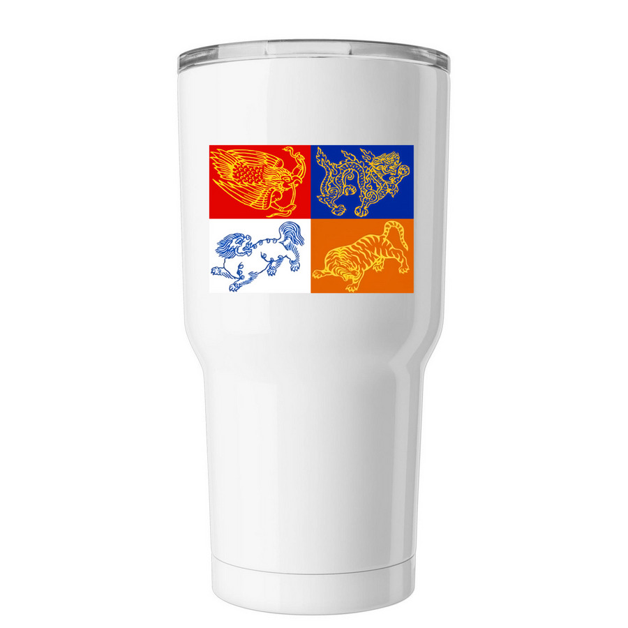 Four Dignities Tumbler, a White Insulated Tumbler