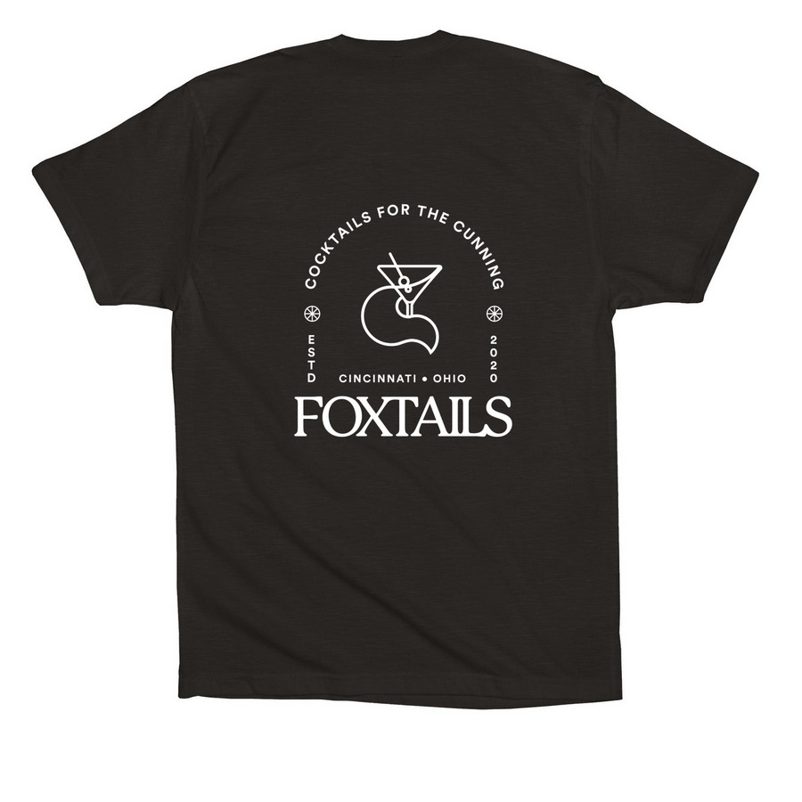 NEW! Full Logo On Back, a Black Premium Cotton Tee (back-view)