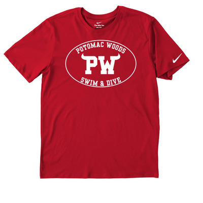 PW Activewear (Red), a University Red Nike Dri-FIT Jersey Blend Performance Tee