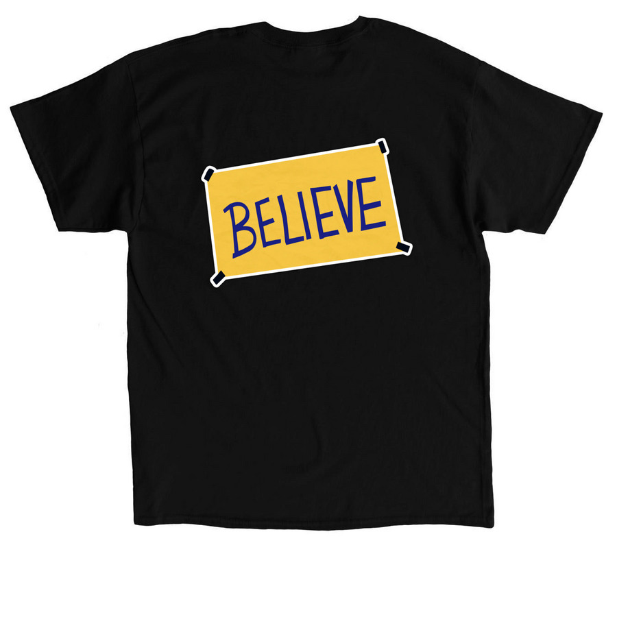 BELIEVE in CFE, a Black Classic Unisex Tee (back-view)