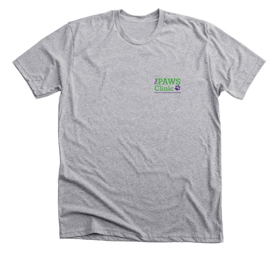 Classic The PAWS Clinic Tee, a Athletic Heather Premium Unisex Tee