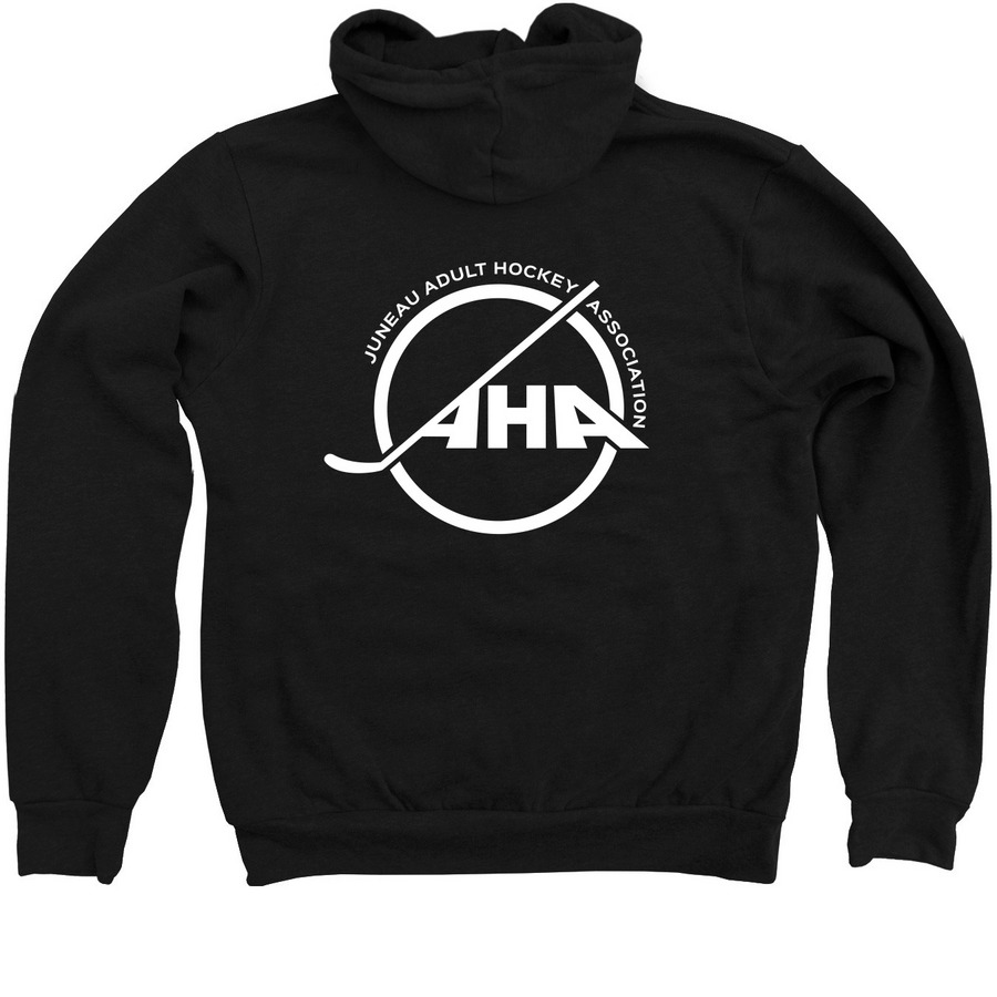 Rink Rat Hoodies, a Black Zip Up Hoodie (back-view)