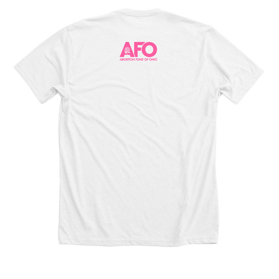 Gays for Abortion, a Solid White Blend Premium Unisex Tee (back-view)