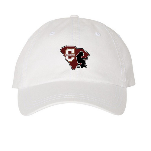 Charleston Mikey Hat, a White Printed Pigment Dye Baseball Cap