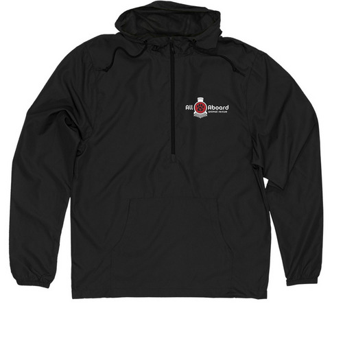 Saving Each other Windbreaker, a Black Quarter-Zip Windbreaker