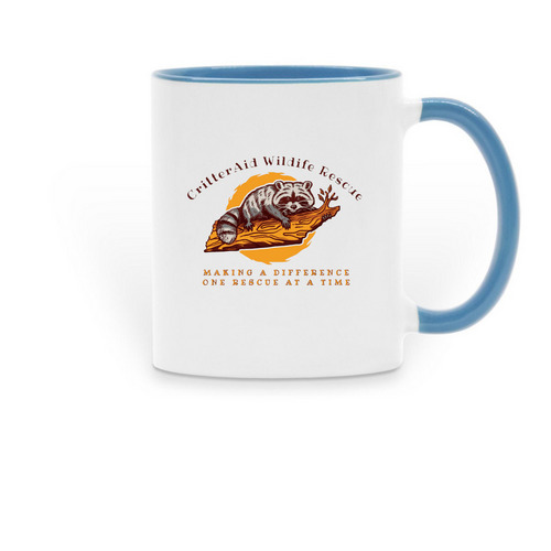 CritterAid Wild Life Rescue, a Light Blue Two-Tone Ceramic Mug