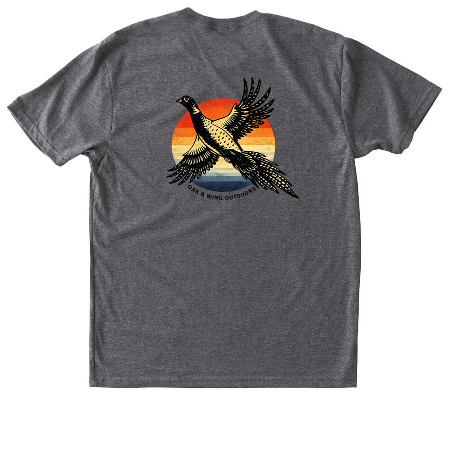 O&W Pheasant Tee, a Premium Heather Triblend Unisex Tee (back-view)