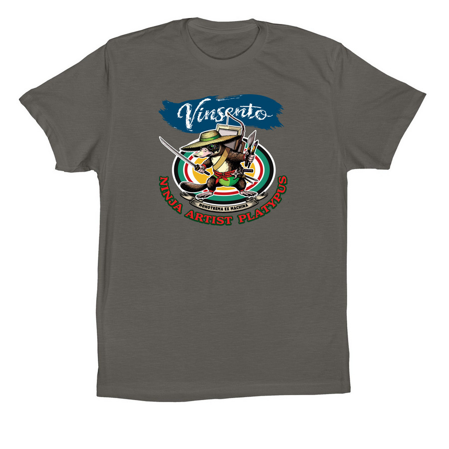 Vinsento ? Ninja Artist Platypus, a Asphalt Premium Cotton Tee