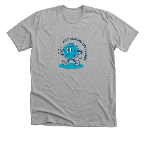 Here for the Cookies Tee, a Athletic Heather Premium Unisex Tee