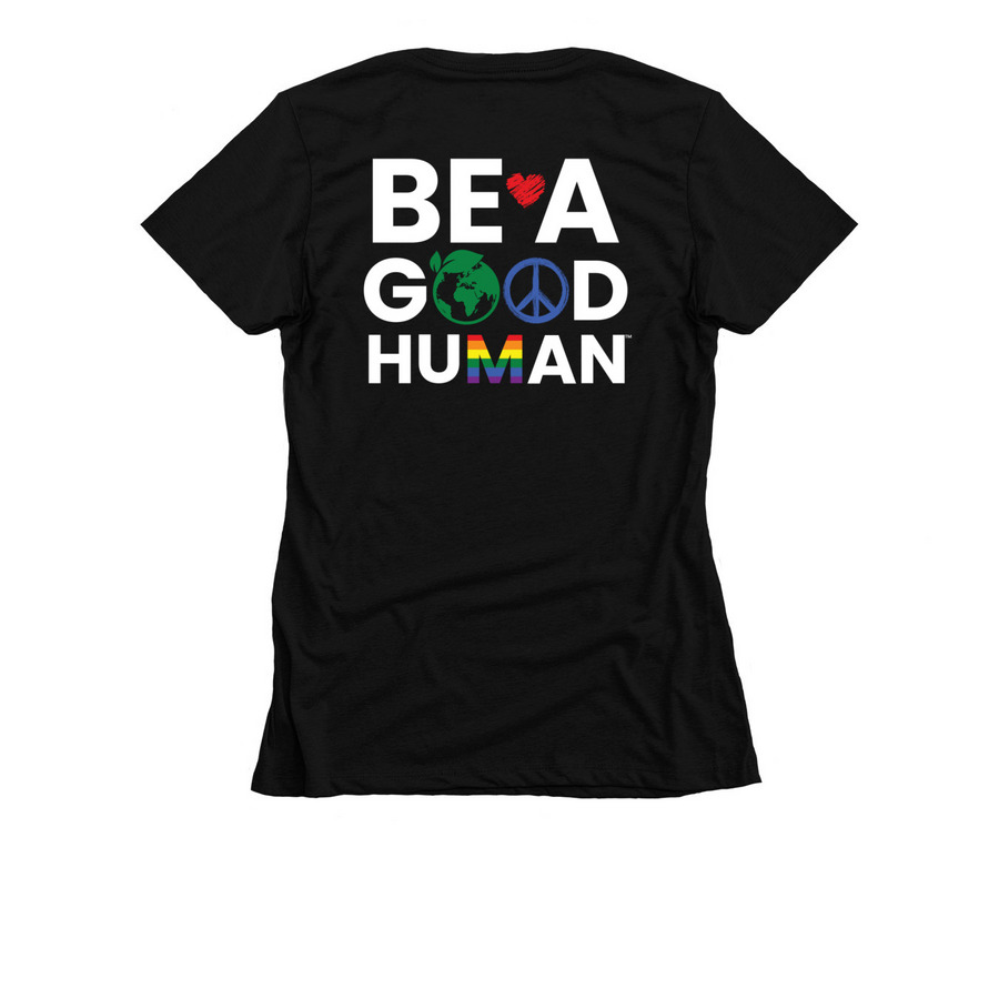 Women's Slim Fit Geneva/BAGH Dark Tee, a Black Women's Slim Fit Tee (back-view)