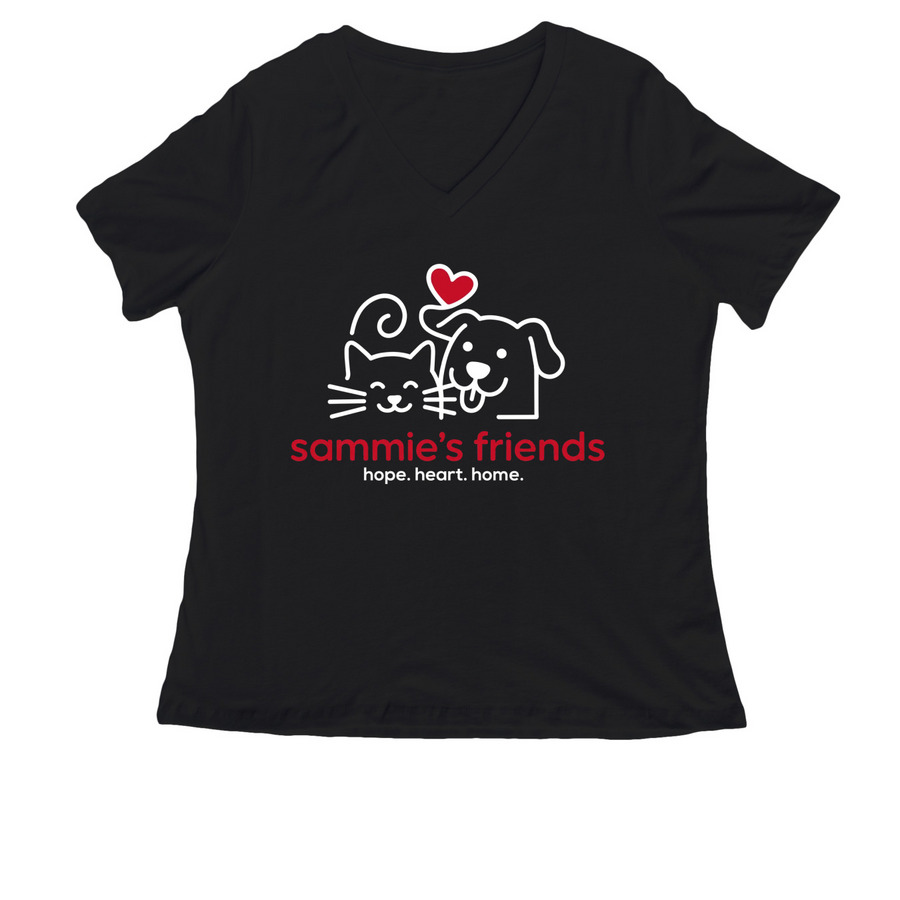 Women's V Neck, a Black Women's Relaxed V-Neck Tee