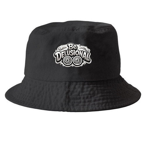 Be Delusional Bucket Hats, a Black Printed Bucket Hat