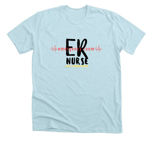 Level I ER Nurse T, a Heather Ice Blue Premium Unisex Tee