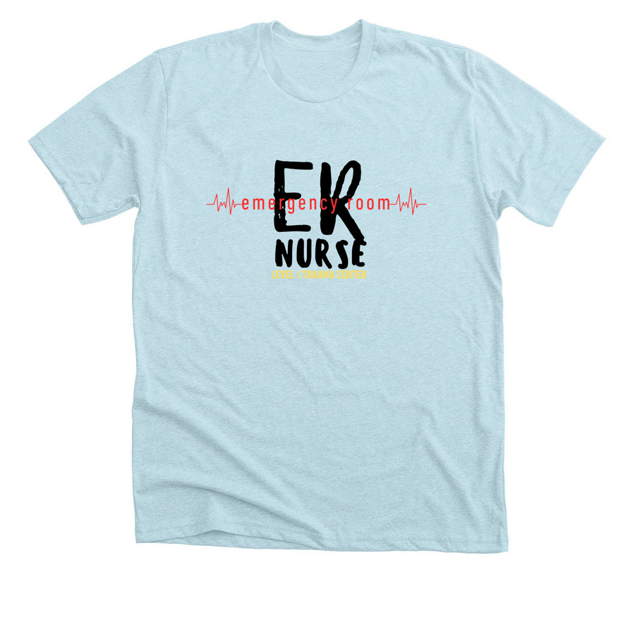 Level I ER Nurse T, a Heather Ice Blue Premium Unisex Tee