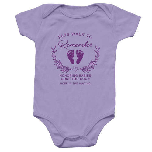 2026 Walk to Remember-Onesie, a Lavender Infant Onesie