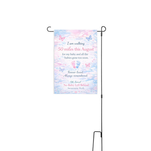2026 No Baby Left Behind Awareness Walk Sign, a White 12" x 18" Yard Flag with Stake