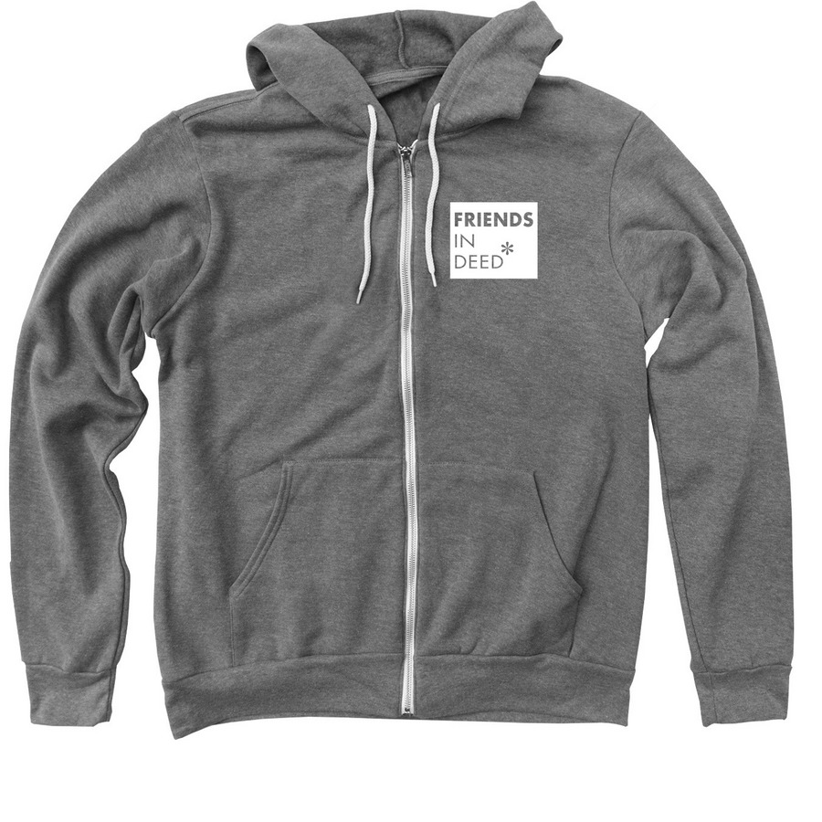 Friends In Deed, a Deep Heather Zip Up Hoodie