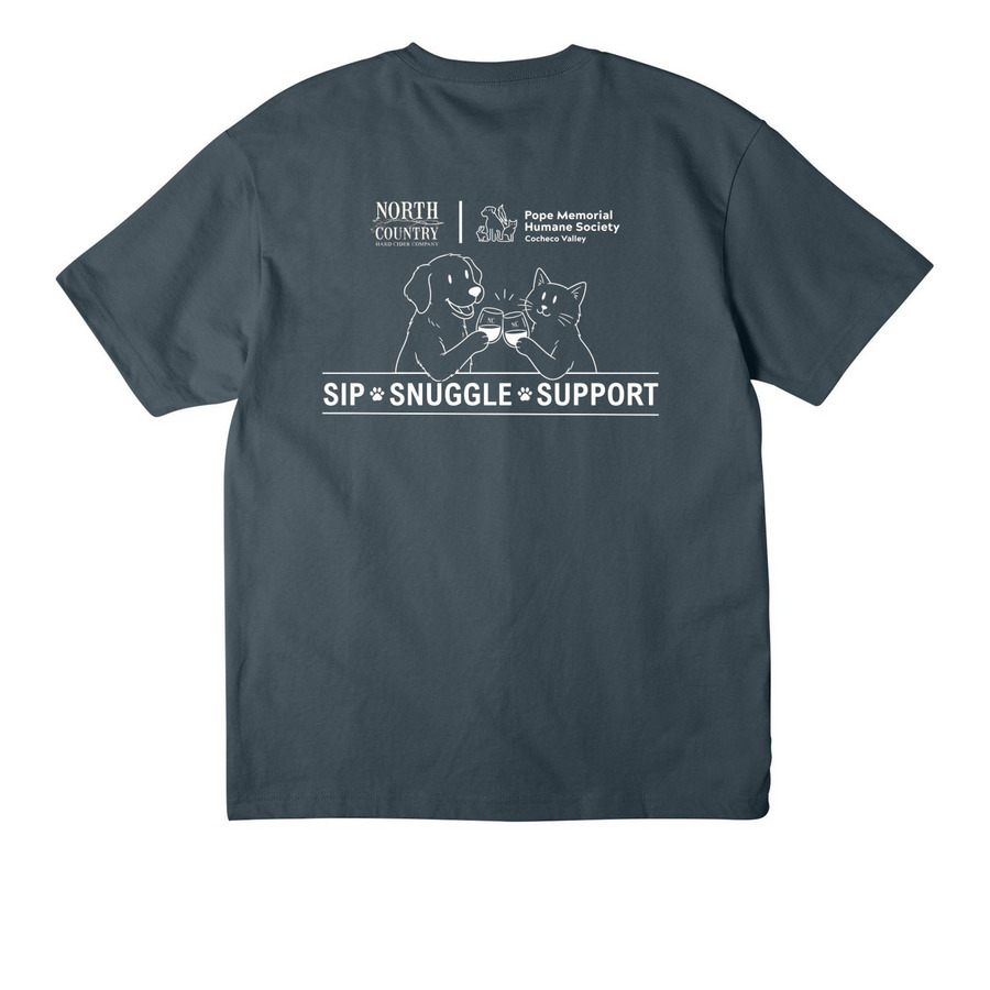 PMHS-CV x North Country Collaboration, a Vintage Navy Unisex Heavyweight Tee (back-view)
