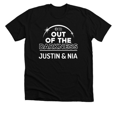 JUSTIN & NIA, a Solid Black Blend Premium Unisex Tee
