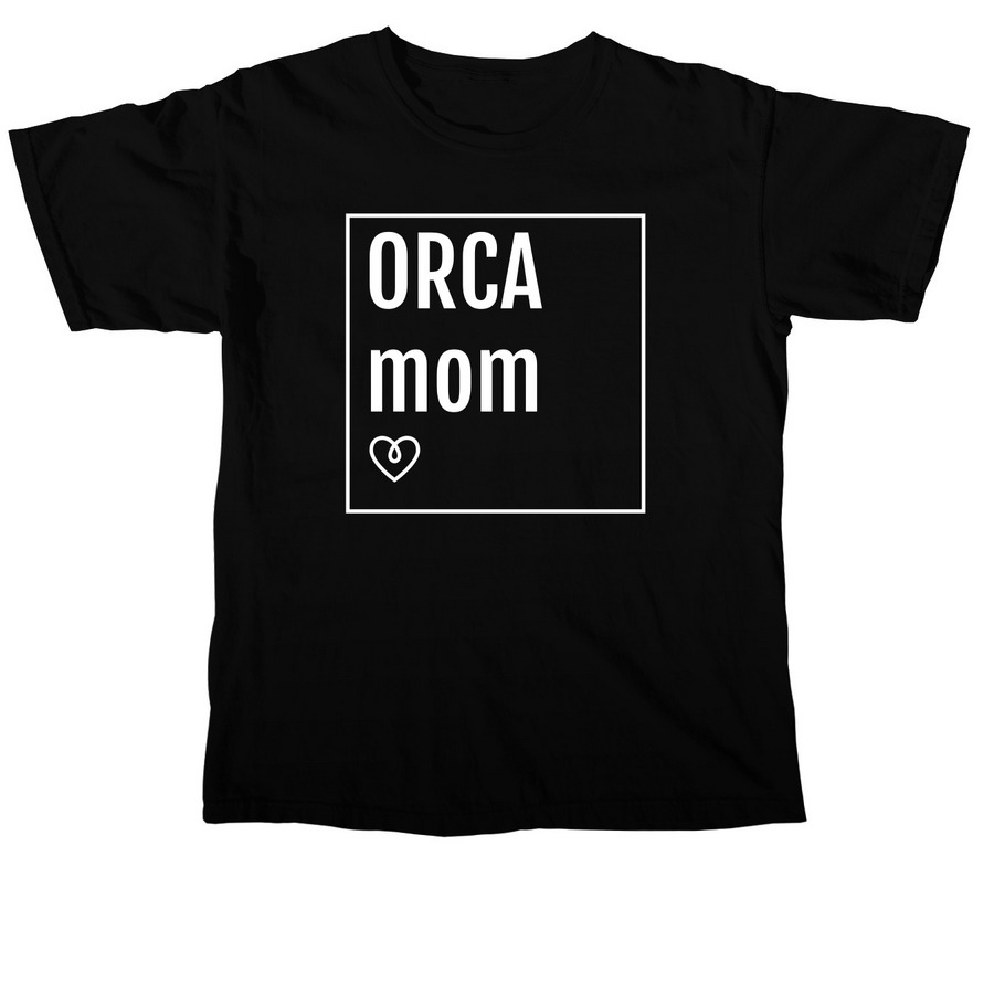 Orca Mom, a Black Comfort Colors Unisex Tee
