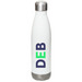DEB Water Bottle, a White Stainless Steel Water Bottle